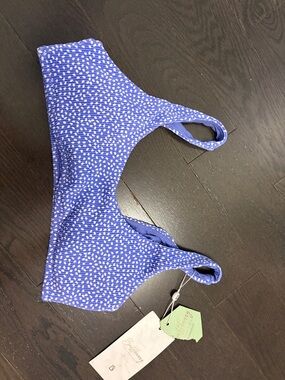 Buffbunny Collection Blue and White Dot Bikini Top